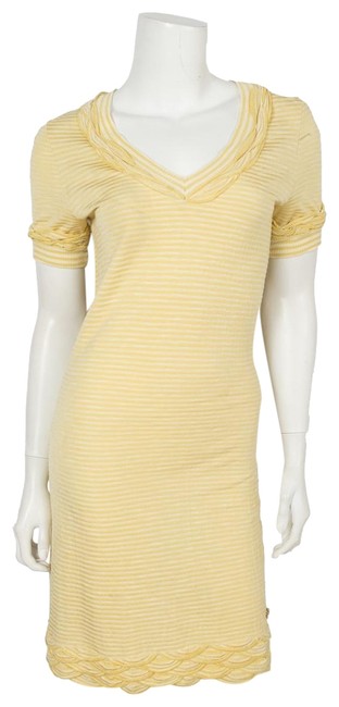 Chanel Yellow Knit 38 Short Casual DressS 
