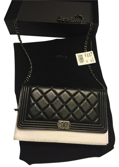 Chanel 2015 Fall Wallet On A Chain Black Leather Cross Body Bag 