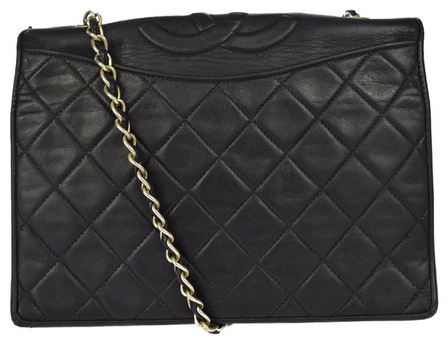 Chanel 8&quot Cc Quilted Lambskin Chain Flap Cross Body Bag 