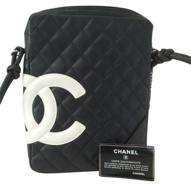 Chanel 9795317 Black &amp White Leather Cross Body Bag 