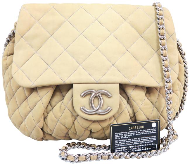 Chanel Around Tan Calfskin Cross Body Bag 