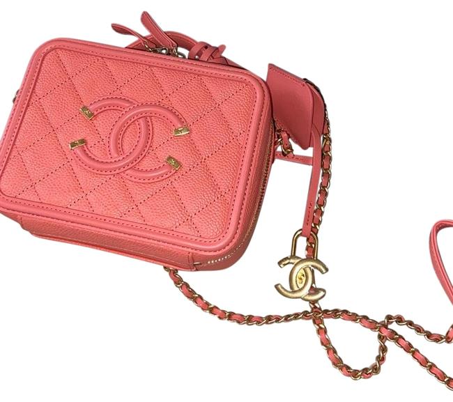 Chanel Beauty Case Caviar Small Pink Calfskin Leather Cross Body Bag 