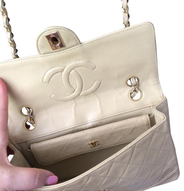 Chanel Beige Lamb Skin Cross Body Bag 