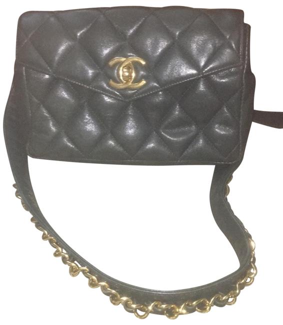 Chanel Belt Pouch Dark Green Leather Cross Body Bag 