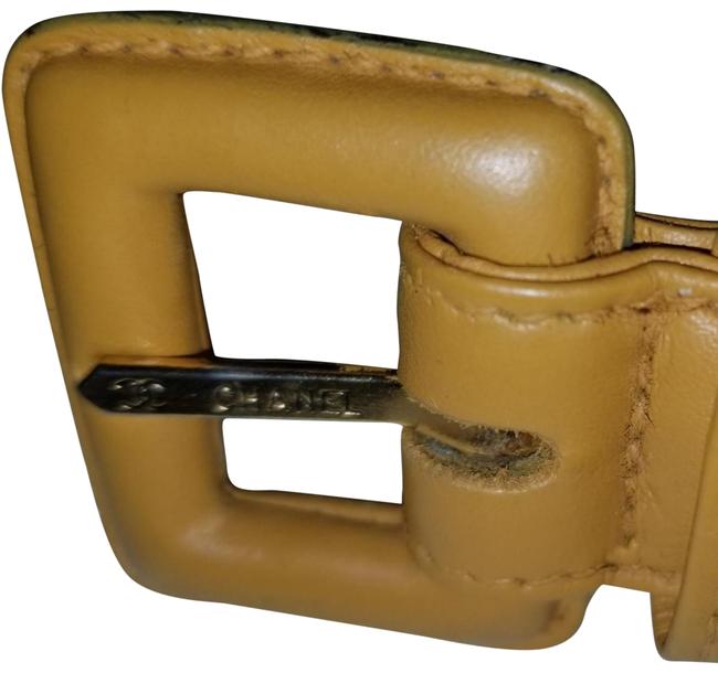 Chanel Belt Waistband Mustard Color Lambskin Leather Cross Body Bag 