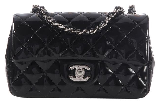 Chanel Black Patent Mini Classic Cross Body Bag 