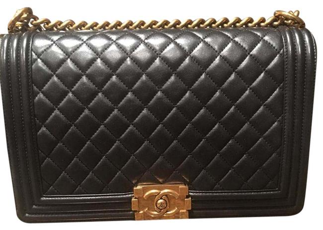 Chanel Boy Black Lamb Skin Cross Body Bag 