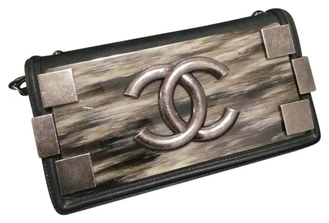 Chanel Boy Black Plexiglass Calfskin Cross Body Bag 