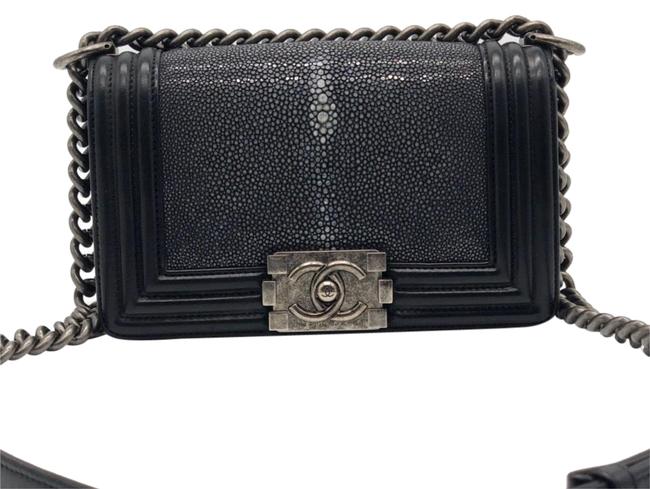 Chanel Boy Black Stingray Cross Body Bag 