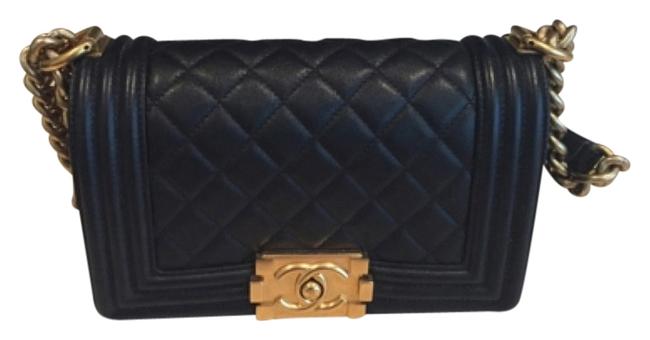 Chanel Boy In with Gold Hardware Full Set Black Lambskin Cross Body Bag 