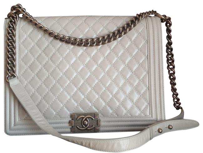 Chanel Boy Large Ivory Cross Body Bag 