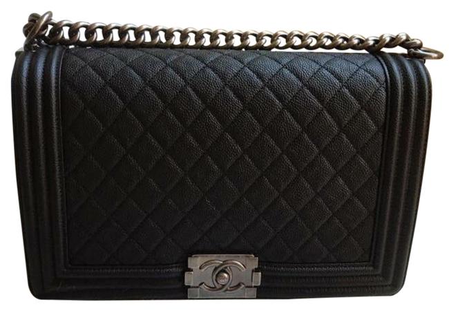 Chanel Boy Le Black Caviar Cross Body Bag 