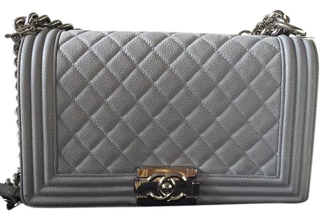 Chanel Boy Le Blue Lambskin Cross Body Bag 