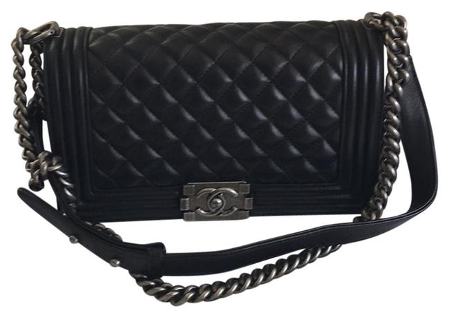 Chanel Boy Le Medium Black Cross Body Bag 