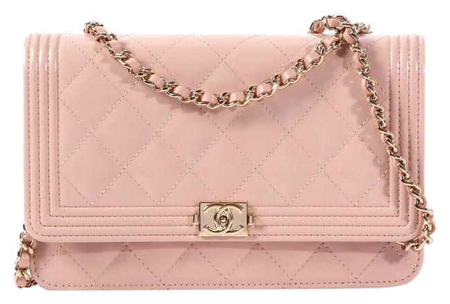 Chanel Boy Light Pink Wallet On A Chain Cross Body Bag 
