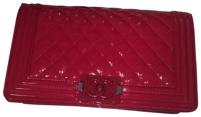 Chanel Boy Red Patent Leather Cross Body Bag 