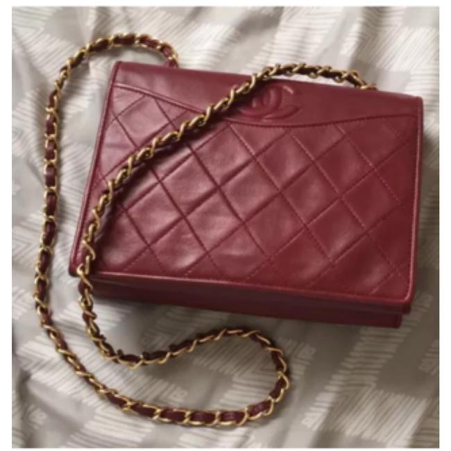 Chanel Burgundy Lambskin Cross Body Bag 