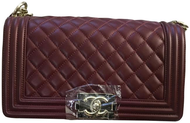 Chanel Burgundy Lambskin Leather Cross Body Bag 