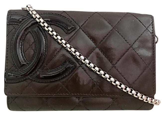 Chanel Cambon Woc Brown Lambskin Leather Cross Body Bag 