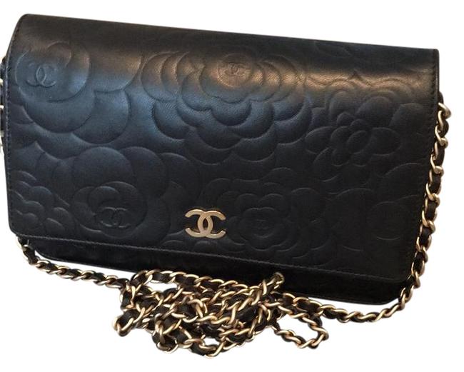 Chanel Shoulder Camelia Lambskin Body Shoulder Rare Sold Out Black Cross Body Bag 