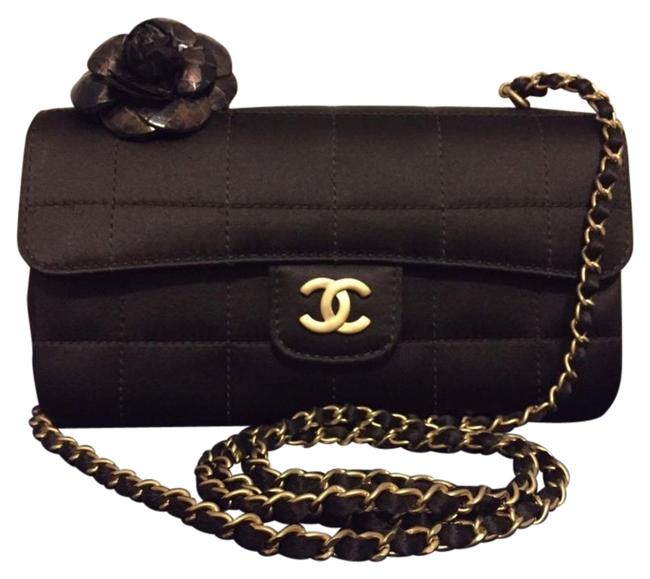 Chanel Camellia Brown Satin Cross Body Bag 