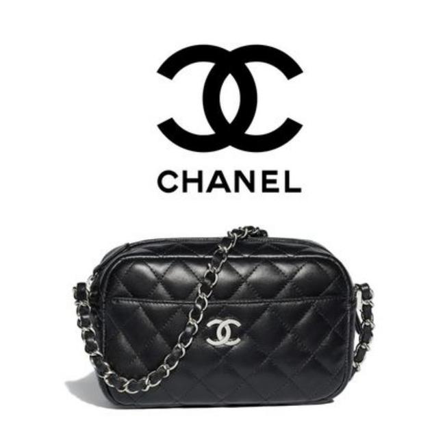 Chanel Camera 2018 Spring &amp Summer Black Lambskin Leather Cross Body Bag 