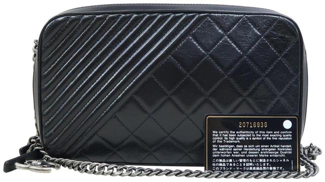 Chanel Camera Boy Large Black Calfskin Cross Body Bag 