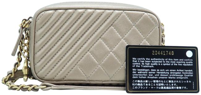 Chanel Camera Boy Mini Metallic Gold Calfskin Cross Body Bag 