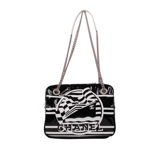 Chanel Camera Case 'la Pausa Bay' Design Black Vinyl Cross Body Bag 