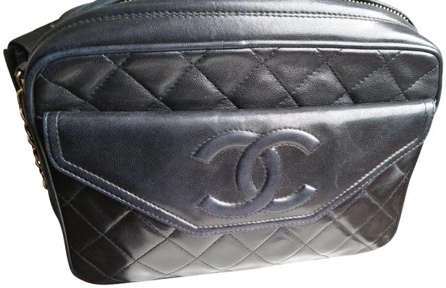 Chanel Camera Classic Quilted Black Lambskin Leather Cross Body Bag 