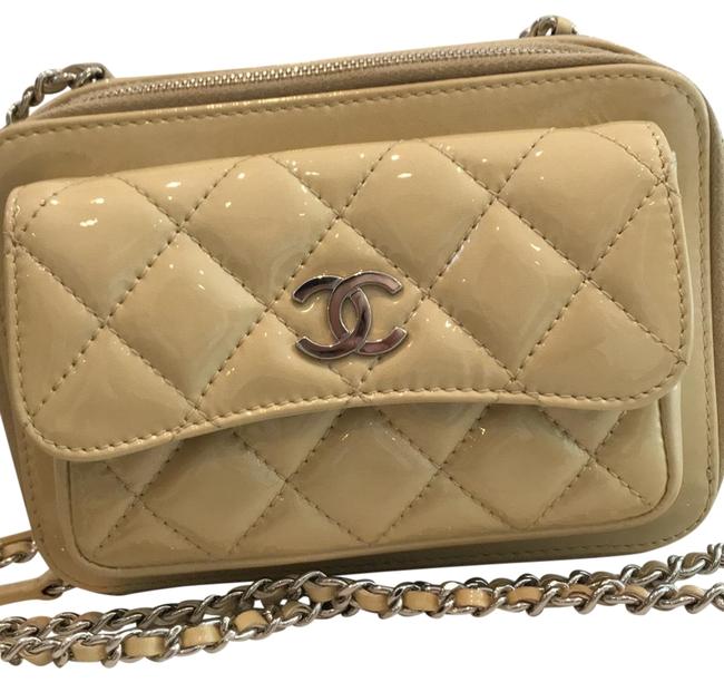 Chanel Camera Light Beige Patent Leather Cross Body Bag 