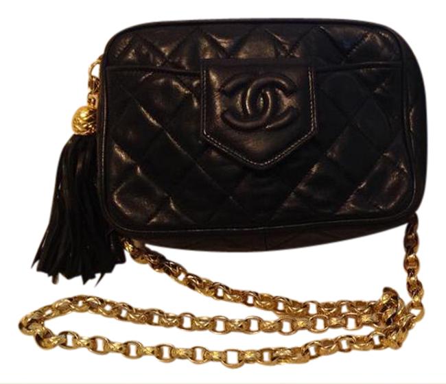 Chanel Camera Vintage Lambskin Black Cross Body Bag 