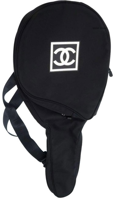 Chanel Canvas Tennis Racquet Cover Black Nylon Cross Body Bag 