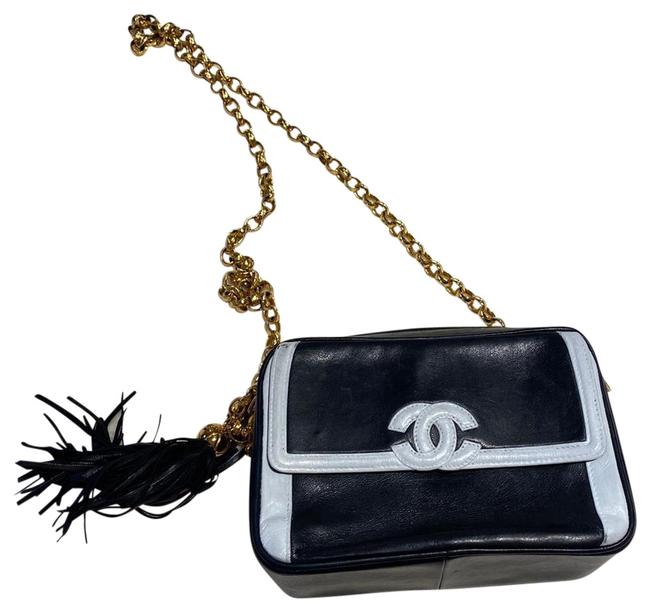 Chanel Case Camera Vintage Navy Lambskin Leather Cross Body Bag 