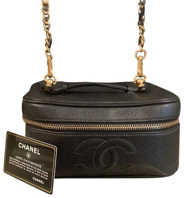 Chanel Case Vanity Black Leather Cross Body Bag 