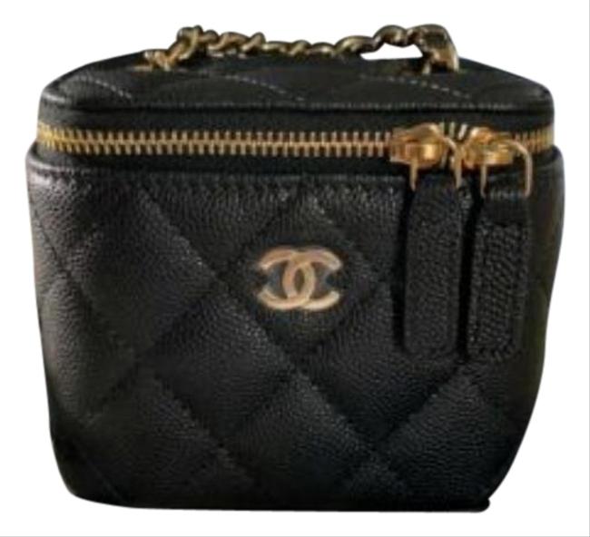 Chanel Caviar Mini Vanity Calfskin Leather Black Cross Body Bag 