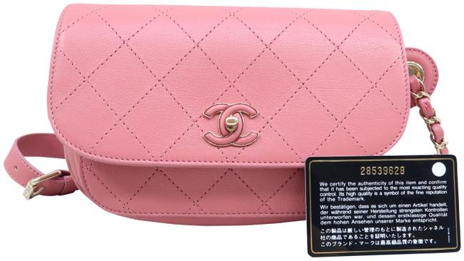 Chanel Cc Belt Leather Pink Calfskin Cross Body Bag 