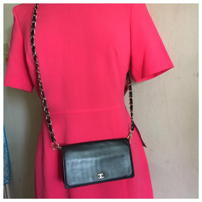 Chanel Cc Logo Quilted Leather Long Black Cross Body Bag 