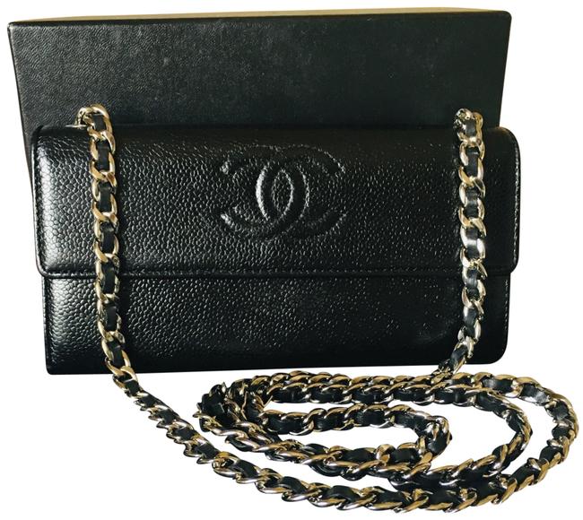Chanel Cc On Chain Black Caviar Cross Body Bag 