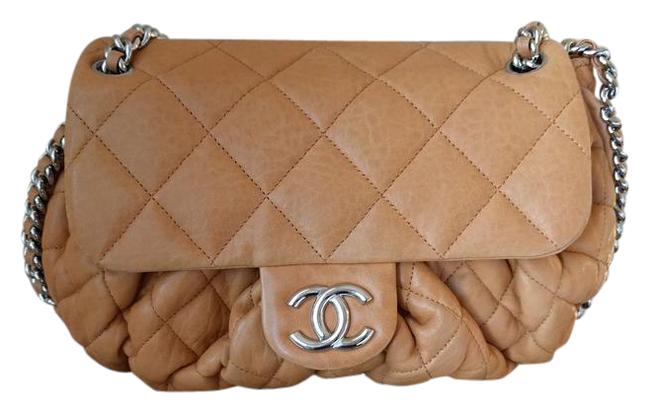 Chanel Chain Around Medium Camel Lambskin Cross Body Bag 