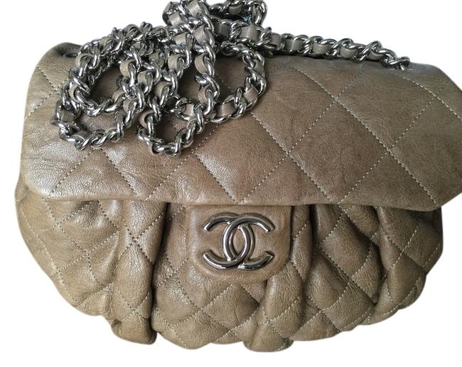 Chanel Chain Around Medium Taupe Leather Cross Body Bag 