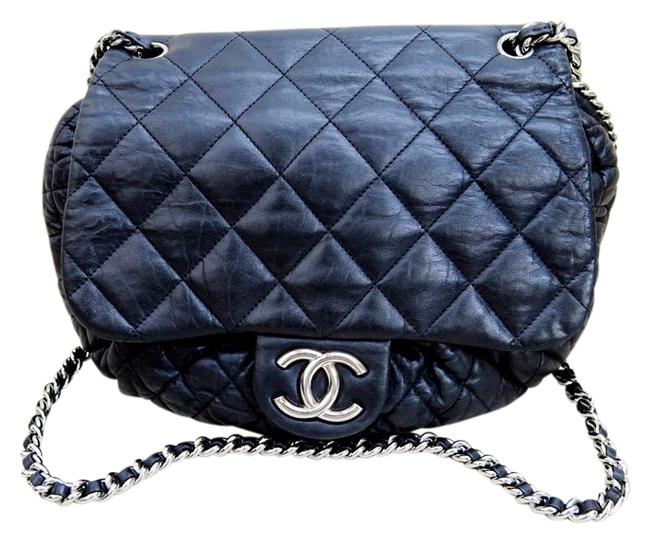 Chanel Chain Black Calfskin Leather Cross Body Bag 