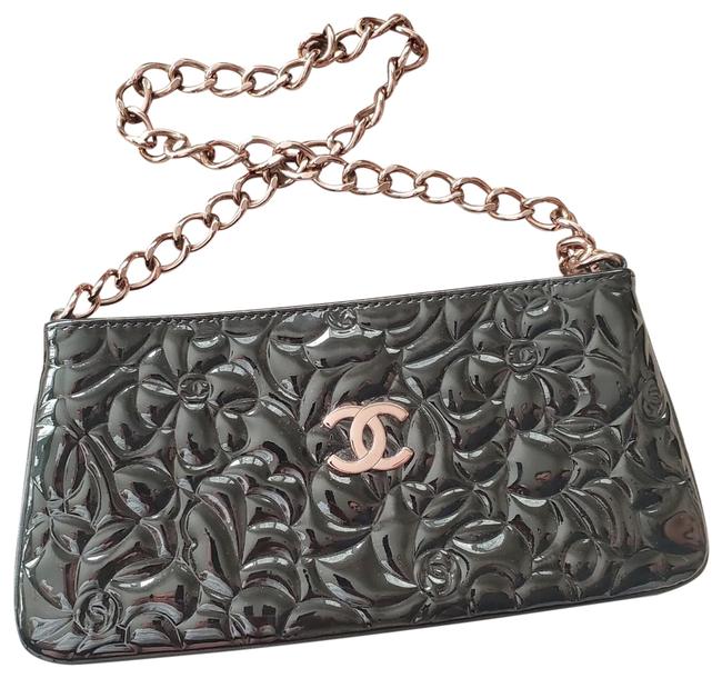 Chanel Chain Camellia Black Leather Cross Body Bag 