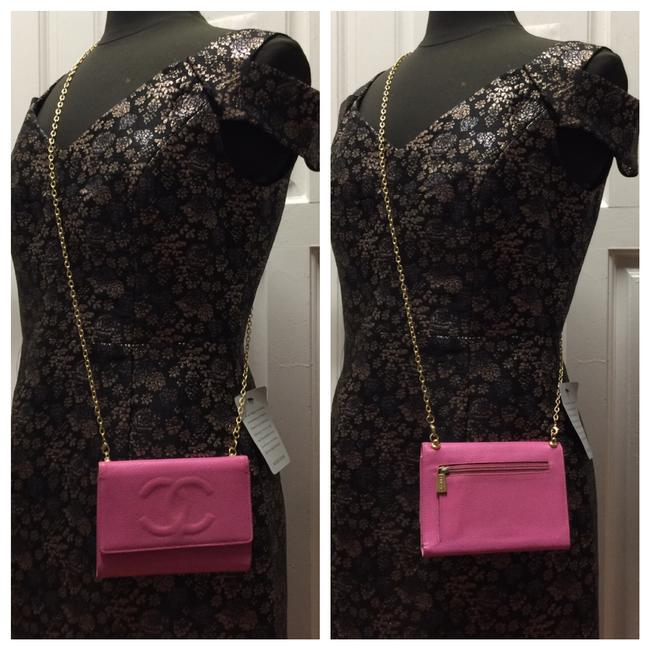 Chanel Chain Wallet Caviar Leather Pink Cross Body Bag 