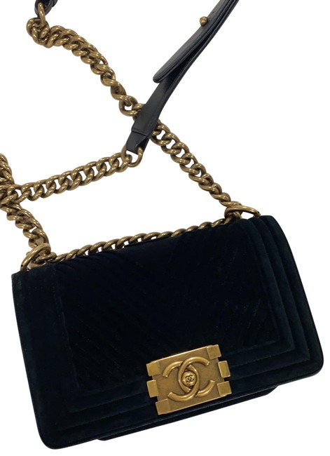 Chanel Chevron *rare* Black Velvet Cross Body Bag 