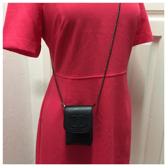 Chanel Cigarette Caviar Leather Pouch Matelasse Black Cross Body Bag 