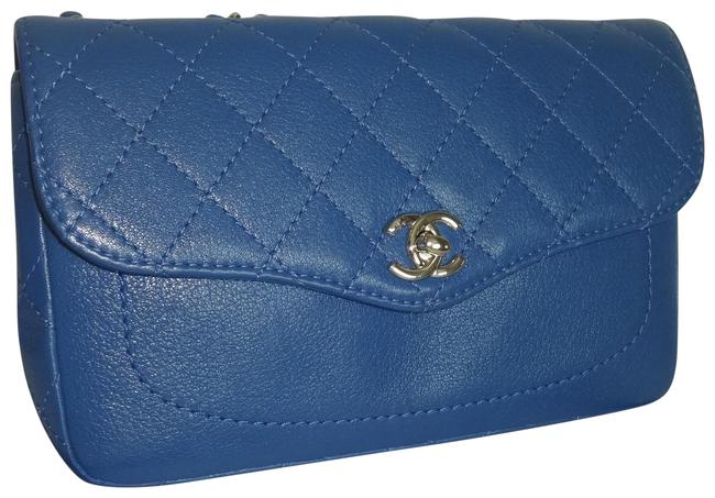 Chanel Classic Flap 2018 Chain Blue Leather Cross Body Bag 