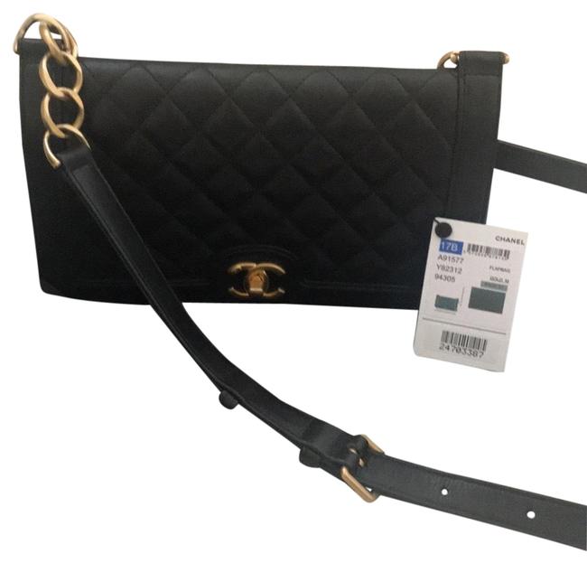 Chanel Classic Flap Black Quilted Soft Leather Cross Body Bag 