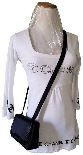 Chanel Classic Flap Black Satin Cross Body Bag 