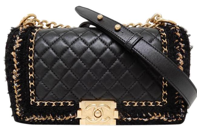 Chanel Classic Flap Boy 'jacket' Medium Black Leather Cross Body Bag 